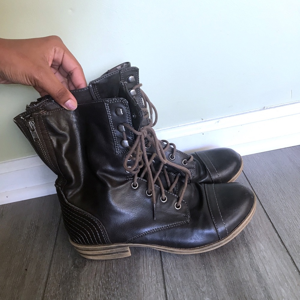 Distressed Combat Boots